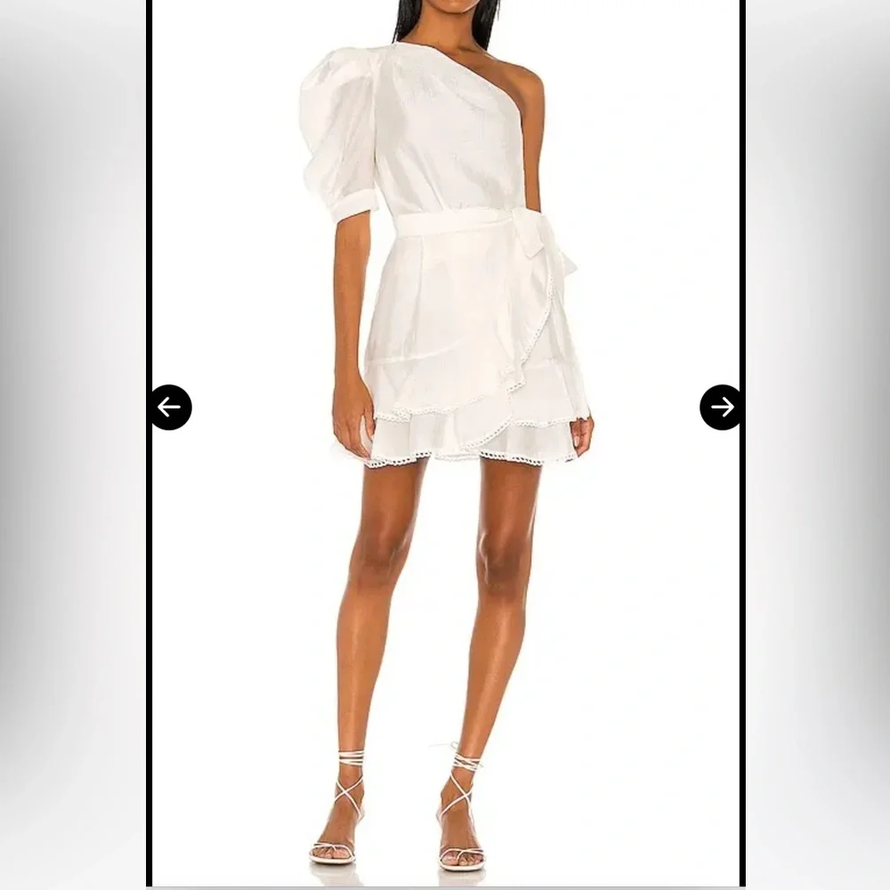 NWOT Sabina Musayev Priscilla Off White Ruffle Skirt - Picture 2 of 11